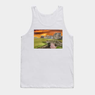 St Andrews Golf Course Vivid Sunset Tank Top